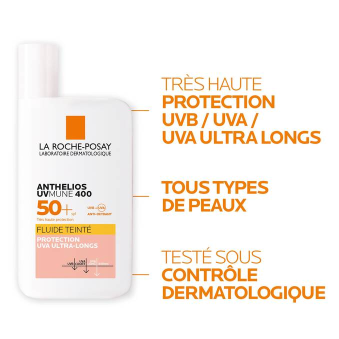 Anthelios UVMUNE 400 Crème Solaire fluide invisible teintée
