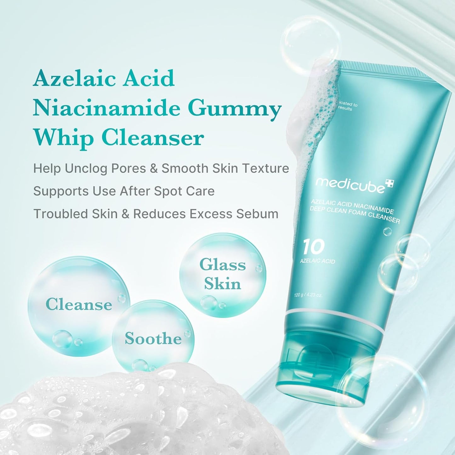 Azelaic Acid Niacinamide Deep Clean Foam Cleanser