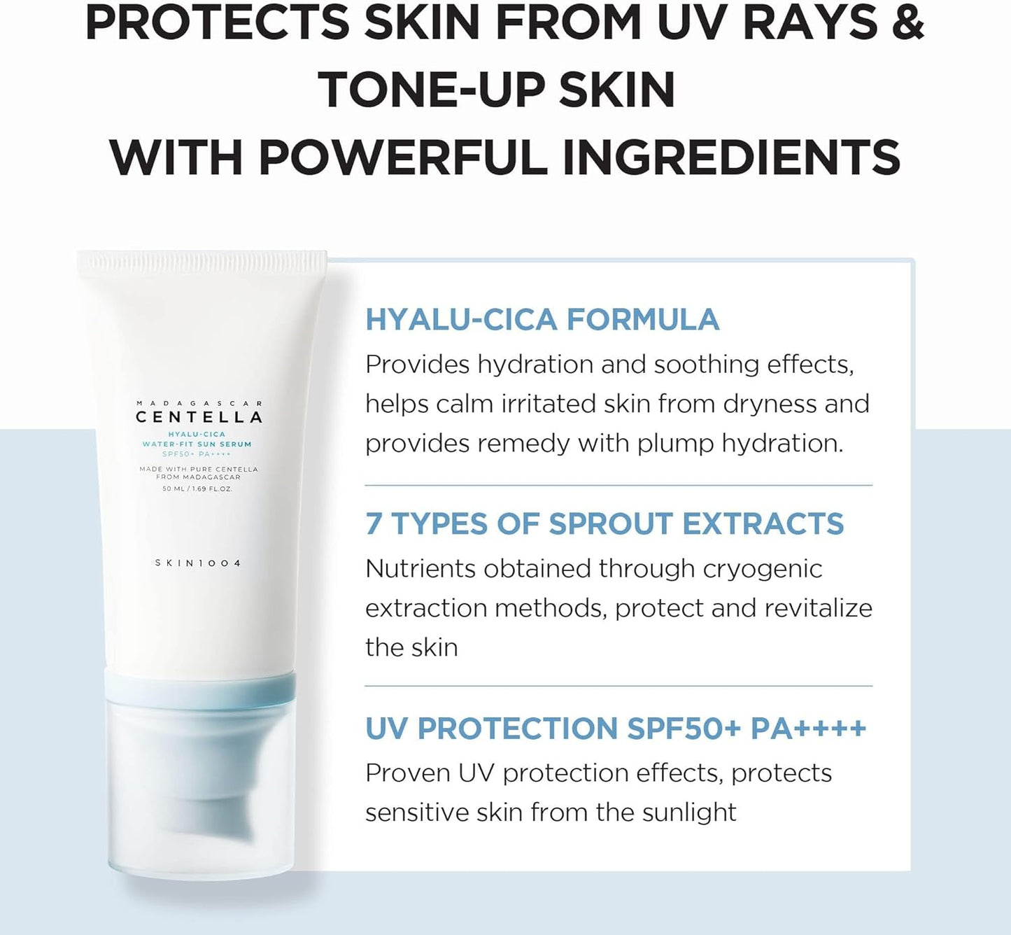 Madagascar Centella Hyalu-Cica Water-Fit Sun Serum SPF50+ PA++++