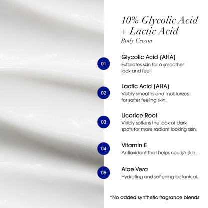 10% Glycolic + Lactic Acid Body Cream