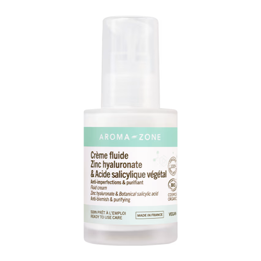 Crème fluide Zinc hyaluronate & Acide salicylique végétal