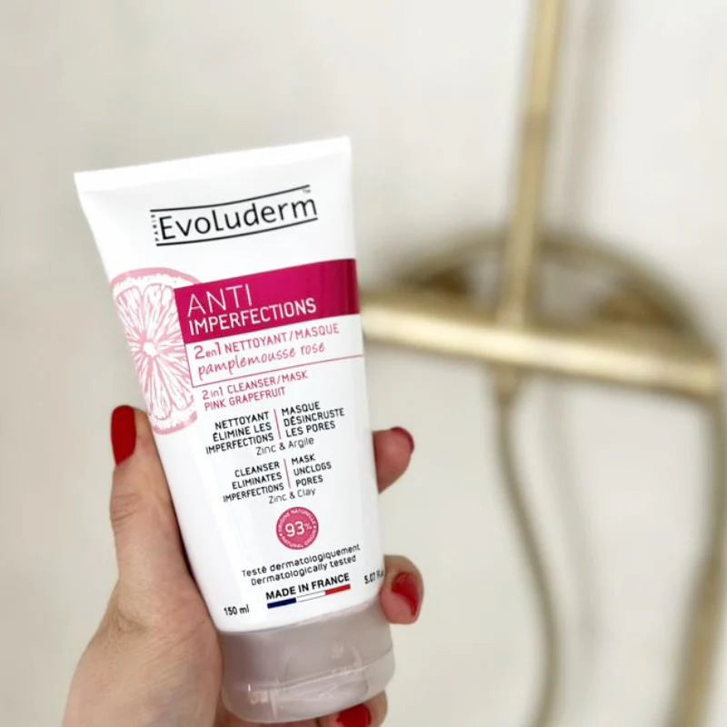 2 en 1 Nettoyant/Masque Anti-Imperfections