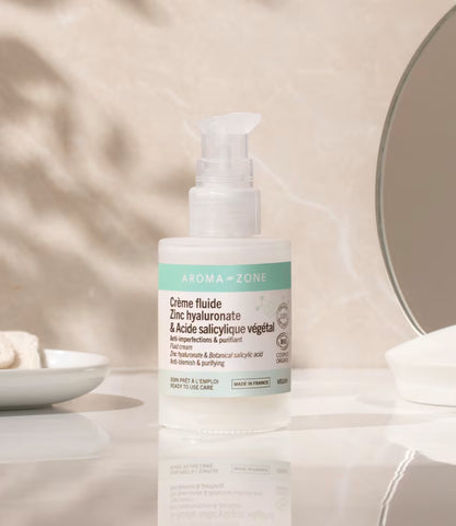 Crème fluide Zinc hyaluronate & Acide salicylique végétal