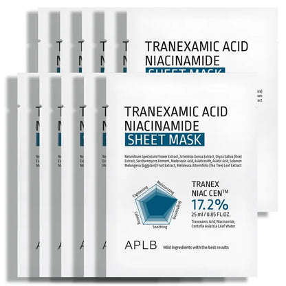 APLB - Tranexamic Acid Niacinamide Sheet Mask Set - 10 Pcs