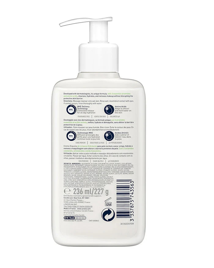Crème Moussante Nettoyante Hydratante